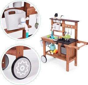 Detská blátová kuchynka ECOTOYS z jedľového dreva