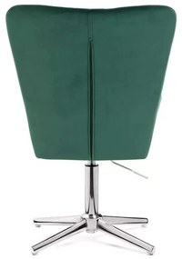 LuxuryForm DESIGN Kreslo AMADEO VELUR na striebornom kríži - zelené