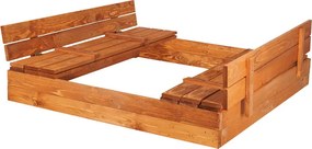 Drevené uzavreté pieskovisko 150x150 cm Springos SB150ZZ - impregnované