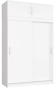 Skriňa s posuvnými dverami a nadstavcom 150 cm CLP mono biela
