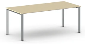 Rokovací stôl PRIMO INFINITY so sivostriebornou podnožou 2000 x 900 x 750 mm, breza
