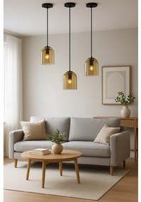 Toolight Amber, závesné svietidlo 1xE27 APP1704-1PC, hnedá-čierna, OSW-04335