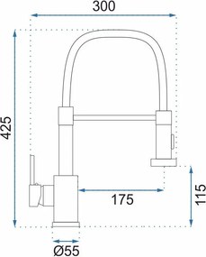 Rea Colin, stojanková kuchynská batéria, zlatá matná, REA-B4821