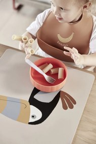 OYOY Silikónový podbradník s vreckomCaramel/Butter – set 2 ks