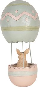Ružovo-modrá dekorácia králik v balóne - Ø 12*25 cm
