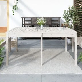 vidaXL Záhradný stolík biely 159,5x82,5x76 cm borovicový masív-