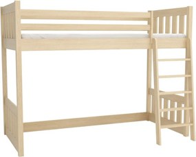 Detská vyvýšená posteľ z masívu borovice ALVIN - 200x90 cm - PRÍRODNÁ BOROVICA