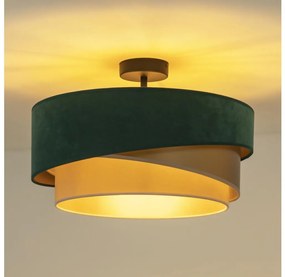Duolla - Prisadený luster KOBO 1xE27/15W/230V pr. 45 cm zelená/zlatá/krémová DU606219