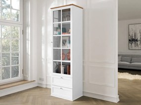 Vitrína Fritz 2SZ1D (biela + dub lefkas). Vlastná spoľahlivá doprava až k Vám domov. 1122172