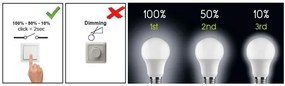 Diolamp SMD LED žiarovka A60 12W/230V/E27/3000K/900Lm/230°/Step Dim