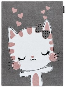 Dywany Łuszczów Detský kusový koberec Petit Kitty cat grey - 160x220 cm