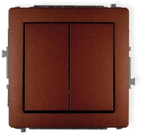 Vypínač dvojitý hnedý D DWP-2