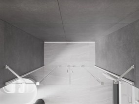 Mexen Velar Duo, posuvné dvere do otvoru 200x200 cm, 8mm číre sklo, biela, 871-200-000-02-20
