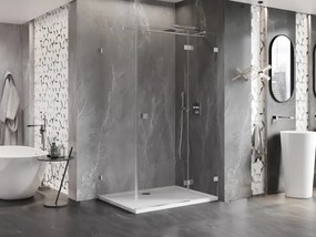 Mexen Lunar T, pravostranný výklopný sprchový kút 75 x 90 cm, číre sklo, chrómový profil, 834T-075-090-01-00-P