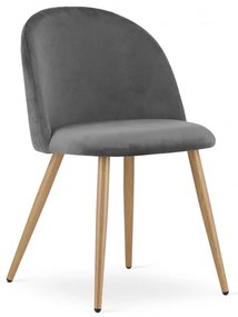 Set dvoch jedálenských stoličiek BELLO zamatové tmavosivé (2ks)