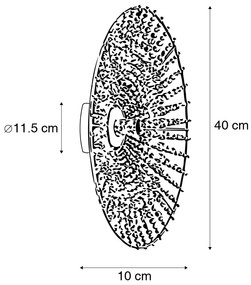 Orientálna nástenná lampa béžová s korálkami - Moti