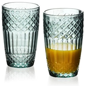 Sada 4 ks sklenic ELLA 370 ml zelená