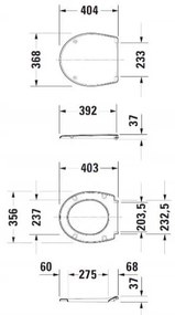 Duravit Duraplus - WC sedátko s poklopom 404x368 mm, biela 0066810000