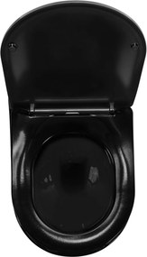 Rea Carlo Mini, závesná WC misa s rimless splachovaním, zlatá-čierna lesklá, REA-C8990