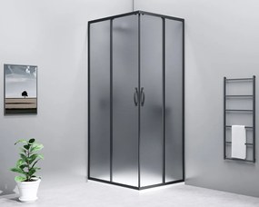 Gelco Gelco, SIGMA SIMPLY BLACK obdĺžniková sprchová zástena 900x800 mm, L/P varianta, rohový vstup, Brick sklo, GS2490B-01