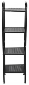 Erga Lexa, kúpeľňový kovový regál so 4 policami 28x33x114,5 cm, čierna matná, ERG-YKA-P.LEXA-4-BLK
