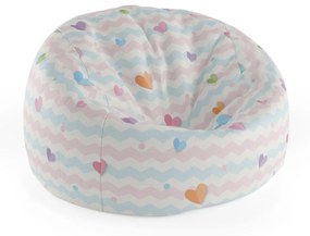 Sablio Sedací vak Cocoon Farebné srdiečka - 75 x 45 x 35 cm
