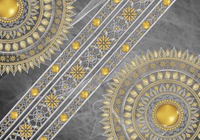 Fototapeta - Mandala v striebre - uhlopriečne (152,5x104 cm)