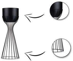 Kovový kvetináč LOFT 46x20 cm čierna