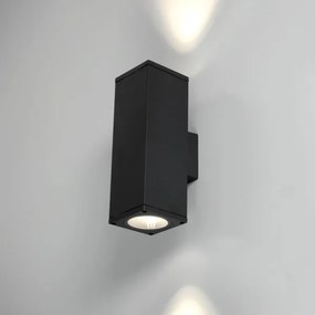 Vonkajšie nástenné svietidlo 2xGU10/35W/230V IP54 hranatý čierna