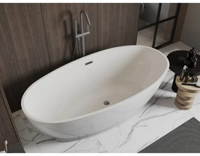 Mexen Bilbao, voľne stojaca vaňa 180 x 90 cm, biela, grafitový prepad, 51311809000-66