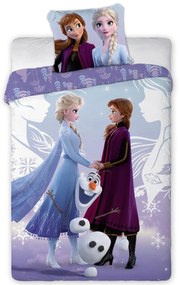 DETSKÉ BAVLNENÉ OBLIEČKY FROZEN 160X200 CM, 1KS 70X80 CM VZOROVANÉ