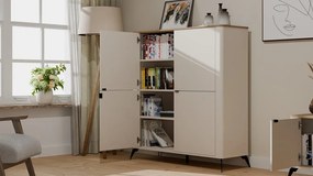 Komoda CORDOBA 4D kašmír/dub Castello