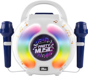 LEAN Toys Karaoke sada – 2 mikrofóny, Bluetooth reproduktor, MP3, nahrávanie, LED