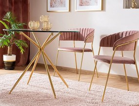 Jedálenský stôl Azalia 80 cm číry/zlatý