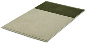 Kvalitná žakárová kúpeľňová predložka, kombinácia pieskovozelenej a machovozelenej