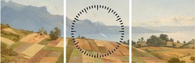 Obraz - Alexandre Calame, Swiss Landscape, reprodukcia (s hodinami) (90x30 cm)