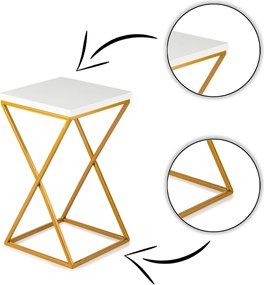 STOJAN NA KVETINÁČ LOFT6 40X24X24 CM ZLATÁ/BIELA