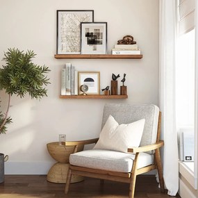 Nástenná plávajúca polica, 80 cm, rustikálna hnedá