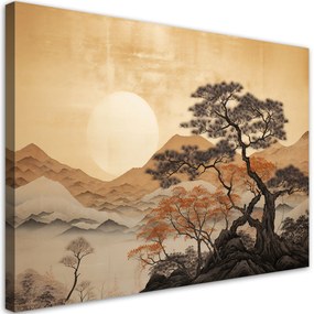 Gario Obraz na plátne Výhľad na zlaté hory v Japonsku Rozmery: 60 x 40 cm