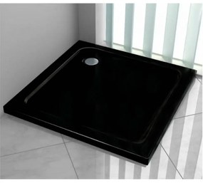 Sprchová vanička MEXEN SLIM čierna, 90x90 cm + sifón