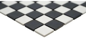 Keramická mozaika AT 149 čierna/biela, šachovnica 30,2 x 33 cm