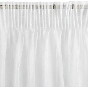 Biela záclona na páske ESEL vyrobená z hladkej lesklej látky 350x150 cm