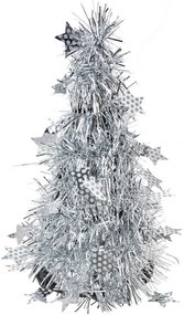 Strieborná vianočná dekorácia vianočný stromček S - Ø 12*25 cm