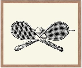 Nástenná dekorácia v ráme Tennis Rackets, rôzne veľkosti