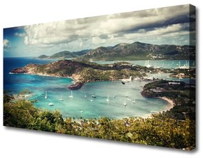 Obraz Canvas Záliv loďky krajina 100x50 cm