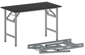 Konferenčný stôl FAST READY so striebornosivou podnožou 1200 x 600 x 750 mm, grafit