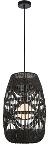 Závesné svietidlo Arona, 1x čierne ratanové tienidlo, (fi 25cm), b