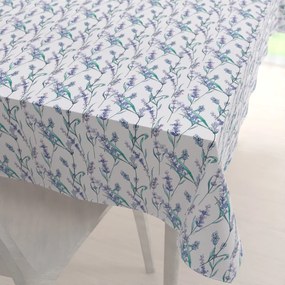 Biante Teflónový obdĺžnikový obrus TF-088 Levandule na bielom 100x140 cm