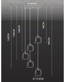 Nordlux - Luster na lanku BOSHI 5xE14/40W/230V