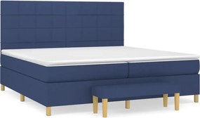 vidaXL Kontinentálna posteľ s matracom, modrá, tkanina 200 x 200 cm